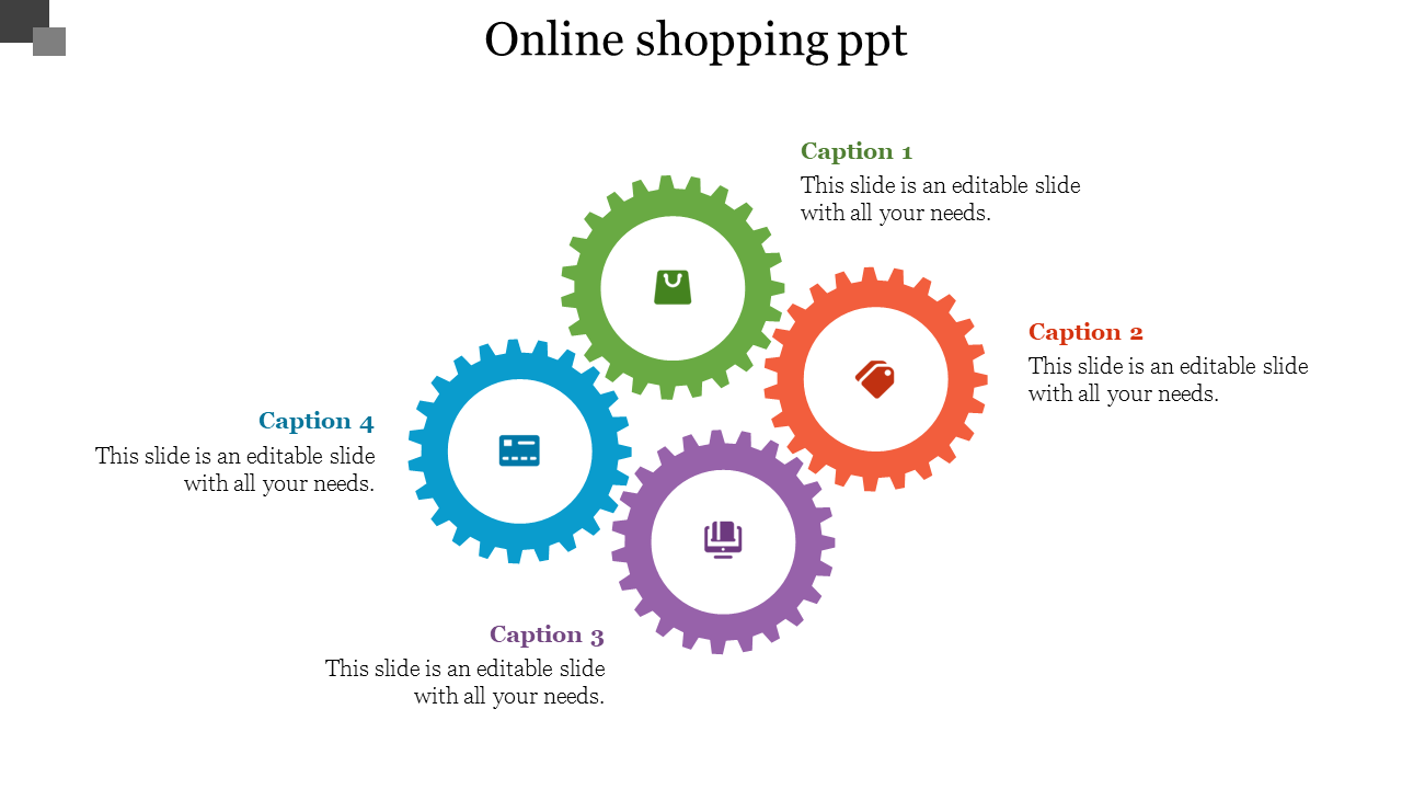 Impressive Online Shopping PPT Slide Design-Four Node